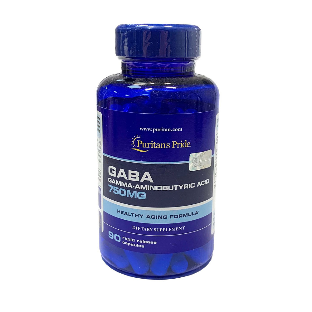 ГАМК Puritan's Pride GABA (Gamma Aminobutyric Acid) 750 mg, 90 капсул Луцьк - фото 1