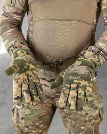 Комплект шапка баф перчатки пиксель   ВТ6388 Одесса