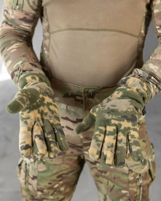 Комплект шапка баф перчатки пиксель   ВТ6388 Одесса - изображение 6