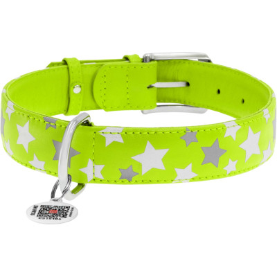 Ошейник для животных WAUDOG Glamour с QR паспортом "Звездочка" S Ш 20 мм Д 30-39 см салатовый (35865) Винница - изображение 3