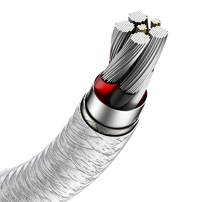 Кабель Baseus Cafule Series Metal Data Cable USB to Type-C 66W 1m White Одеса - фото 6