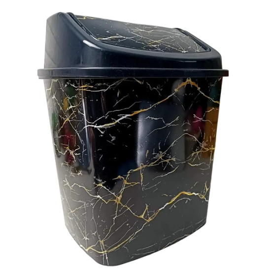 Відро для сміття 5л поворотна кришка Чорний мармур "ELIF" Харків