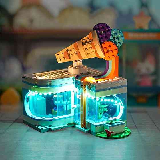 Світлодіодний набір сумісний з Lego 60363 Ice-Cream Shop багатобарвний RGB USB/на батарейках комплект підсвітки з пультом для Lego Київ