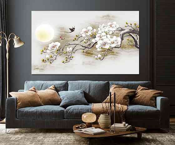 Картина холст у вітальню / спальню Квіти    MLP_68 ( 60х30см ) 80x120 см Київ