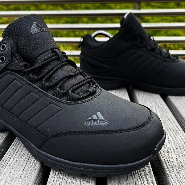 Зимние Мужские Кроссовки с Мехом Adidas GORE-TEX Мужские Черные Кожаные на Меху Адидас Гортекс (размеры: 41,42,43,44,45,46) Днепр - изображение 7