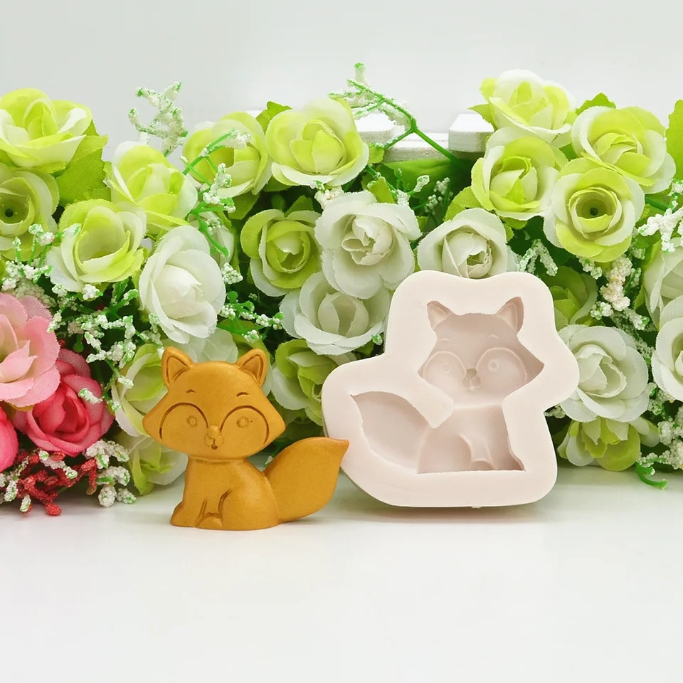 Молд силиконовый Лис 58 на 55 мм серый Киев - изображение 3