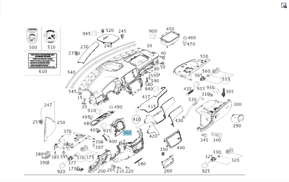 Mercedes-Benz  A1666806907 9051 Обшивка рульової колонки ML/GLE W166 GLE Coupe C292 GL/GLS X166 Одеса - фото 2