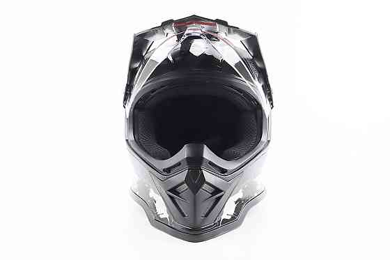 Шолом кросовий/ендуро/АТV зі склом BLD-819-7 М (57-58см), ЧОРНИЙ/СІРО-СИНІЙ Киев