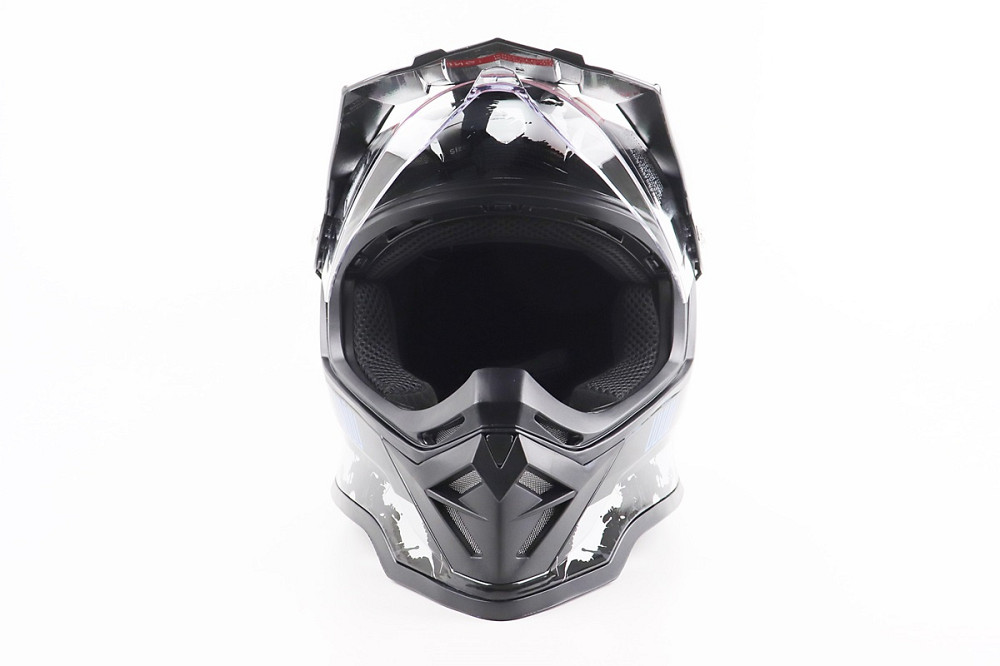 Шолом кросовий/ендуро/АТV зі склом BLD-819-7 М (57-58см), ЧОРНИЙ/СІРО-СИНІЙ Киев - изображение 5