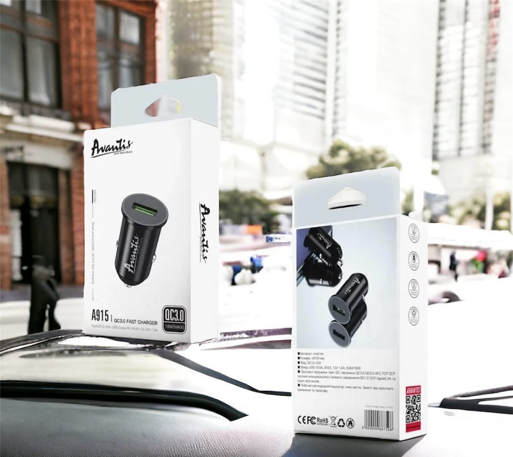 Автомобильное зарядное устройство для Avantis A915 QC 3.0 (18W/3A) + Micro cable Киев - изображение 1