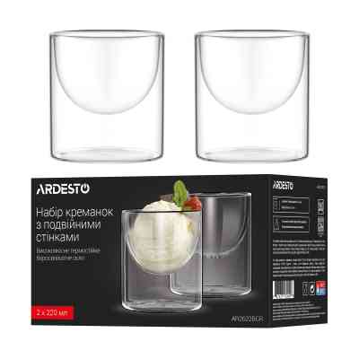 Креманка Ardesto Набір 2шт, 220мл, боросилікатне скло, прозорий (AR2622BCR) Винница