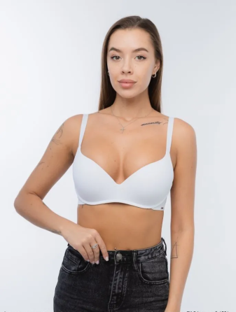 Бюстгальтер Balaloum без кісточок з пушапом білий Balaloum 9442 80D Київ