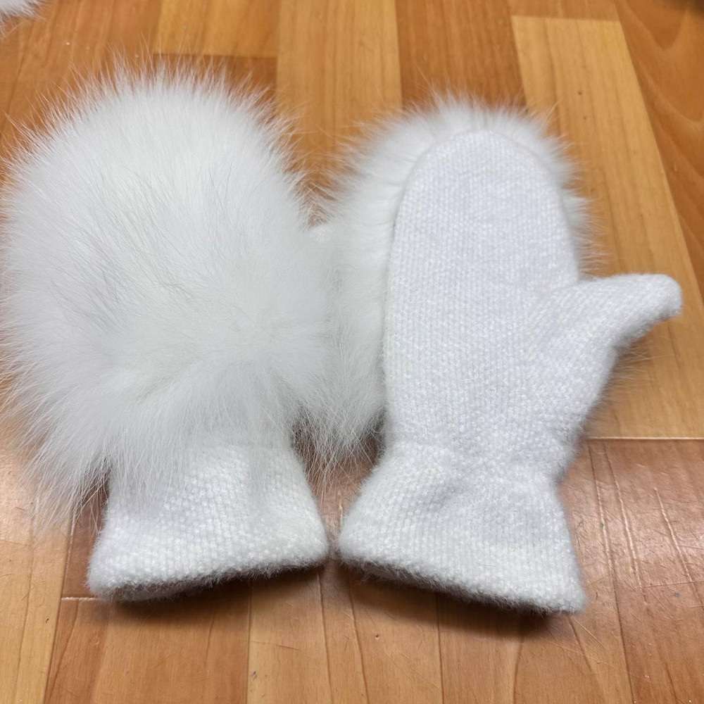 Рукавички с натуральным мехом песця Харьков - изображение 1