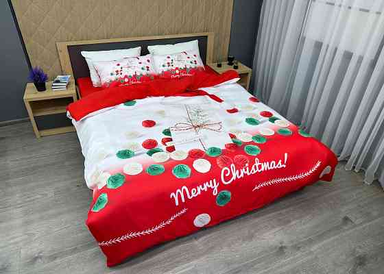 Комплект постільної білизни Фланель, Epico Євро 200х220 з Різдвяним принтом (88-197) Київ