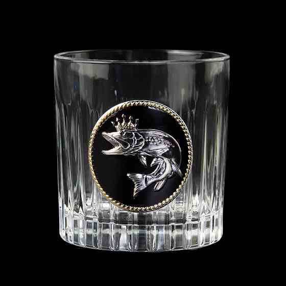 Набор для виски Королева Goldfish 2 бокала х 360мл хрусталь изображение из серебра с позолотой Темная эмаль Киев