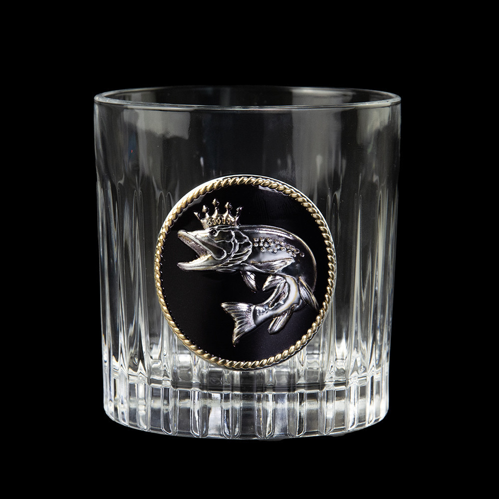 Набор для виски Королева Goldfish 2 бокала х 360мл хрусталь изображение из серебра с позолотой Темная эмаль Киев - изображение 2