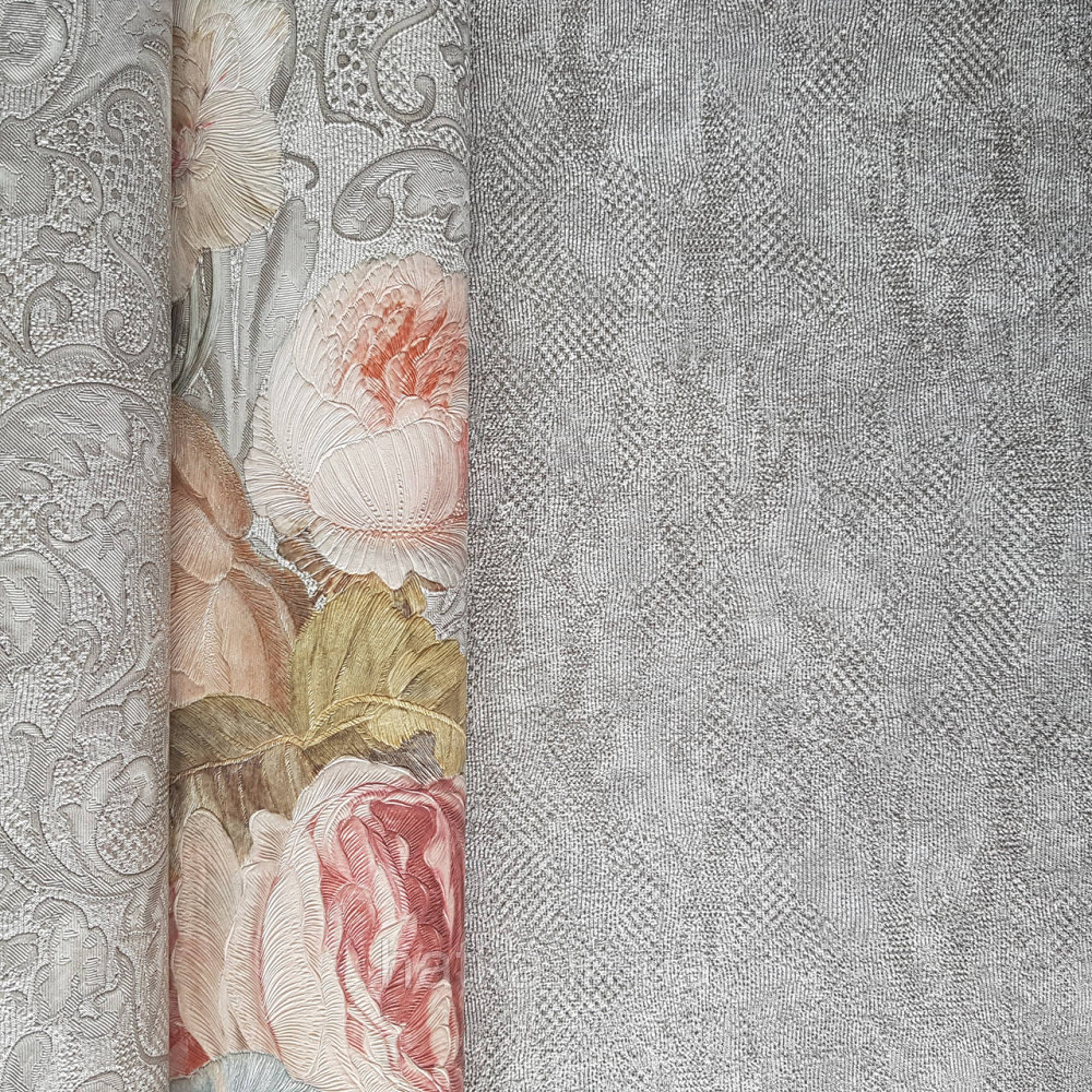 Шпалери метрові вінілові на флізелін Yuanlong Samsara метрові однотонні під шкіру темно сірі Київ - фото 2