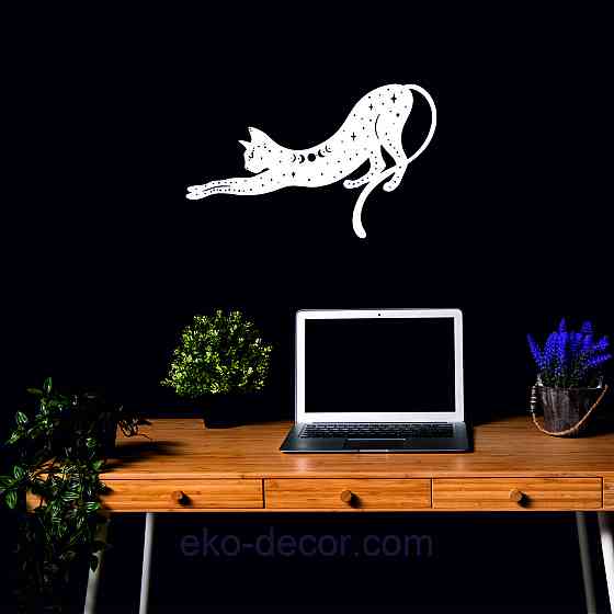 Декоративне настінне 3D Панно «Кіт» Декор на стіну з об'ємом Київ