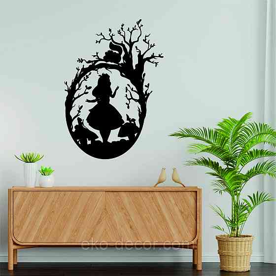 Декоративне настінне Панно «Аліса», Декор на стіну 90*64 см, Чорний Київ