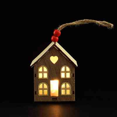 Украшение декоративное YES! Fun Домик 8 см Дерево LED (975066) Винница