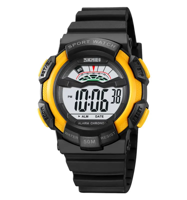 Чоловічий спортивний годинник Skmei 2153 (Чорний з жовтим) Київ - фото 1