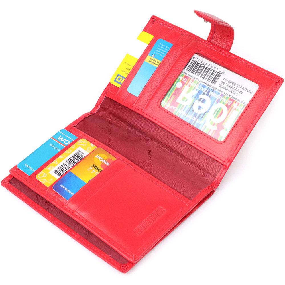 Красива обкладинка на документи для жінок з натуральної шкіри ST Leather 23118 Червоний Київ - фото 4