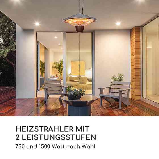 Інфрачервоний стельовий нагрівач Hitzkopf з галогенною нагрівальною трубкою, 2 рівні, 750/1500 Вт, Рівне