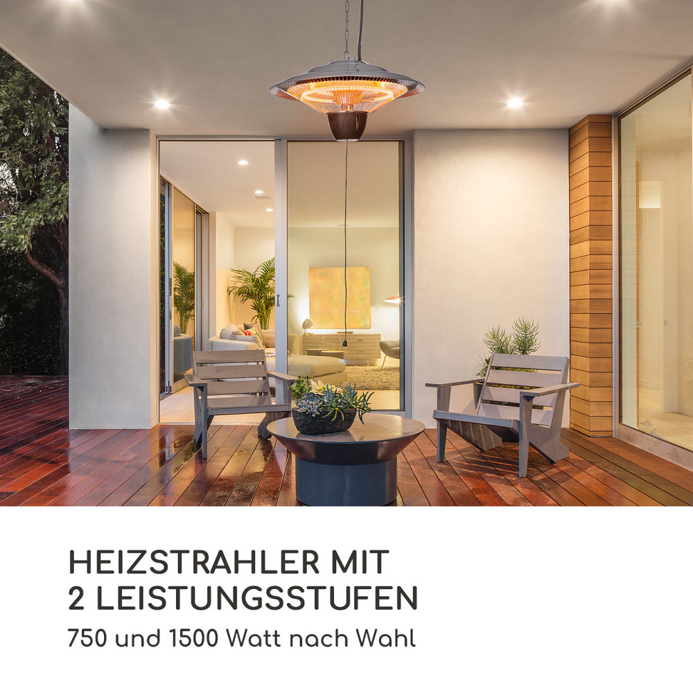 Инфракрасный потолочный обогреватель Hitzkopf с галогенной нагревательной трубкой, 2 уровня, 750/1500 Вт, Ровно - изображение 2