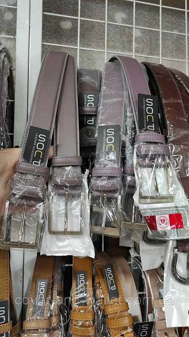 Красивий пудровий жіночий ремінь із натуральної шкіри 35мм PS Leather Київ - фото 5