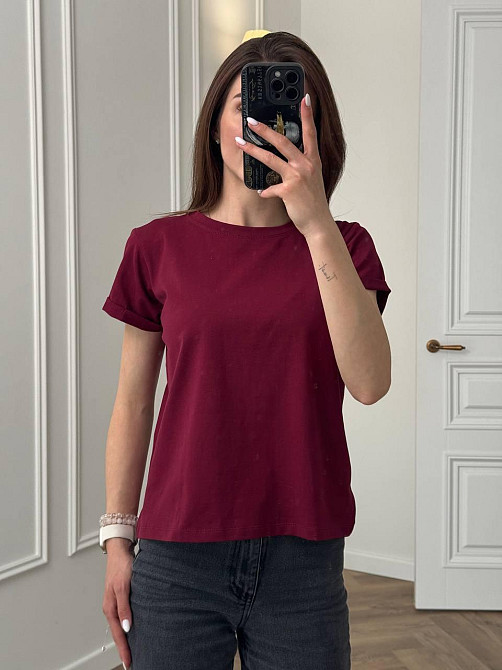 Базова футболка жіноча однотонна Кремовий M Харків - фото 3