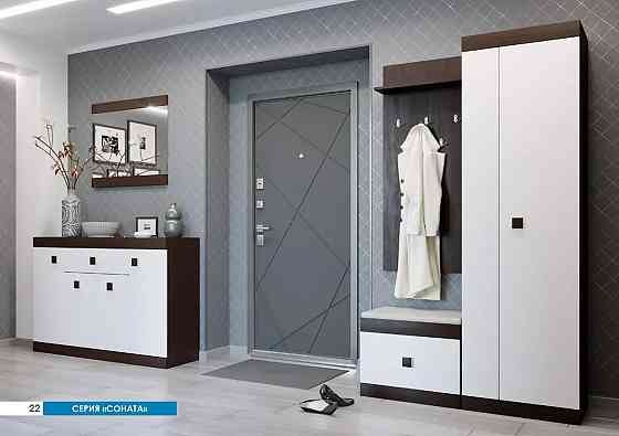 Прихожая Эверест Соната 2 (модульная - 5 элементов) венге темный + белый (DTM-2194) Днепр