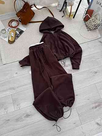 Жіночий повсякденний теплий костюм двосторонній Фліс Шоколад, 42/44 Одеса
