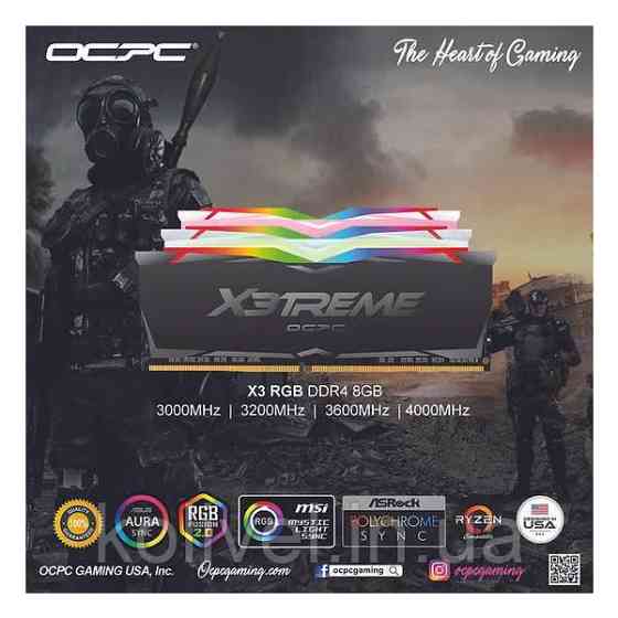 DDR4 16Gb 3600MHz (2*8Gb) OCPC X3 RGB White, Kit (MMX3A2K16GD436C18W) Киев