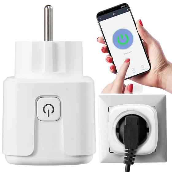 Розумна WiFi розетка 20А з лічильником електроенергії,Tuya Smart 4400Вт,Біла SBR Київ