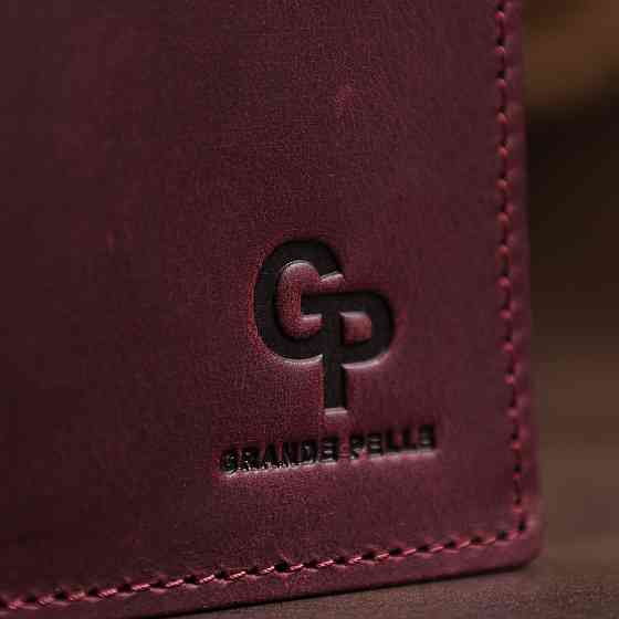 Кожаное женское матовое портмоне GRANDE PELLE 11561 Бордовый Киев