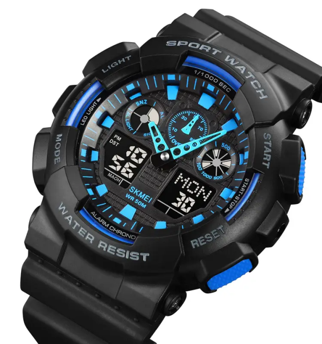 Годинник чоловічий наручний Skmei 1832 (Чорний з синім) Вінниця - фото 2