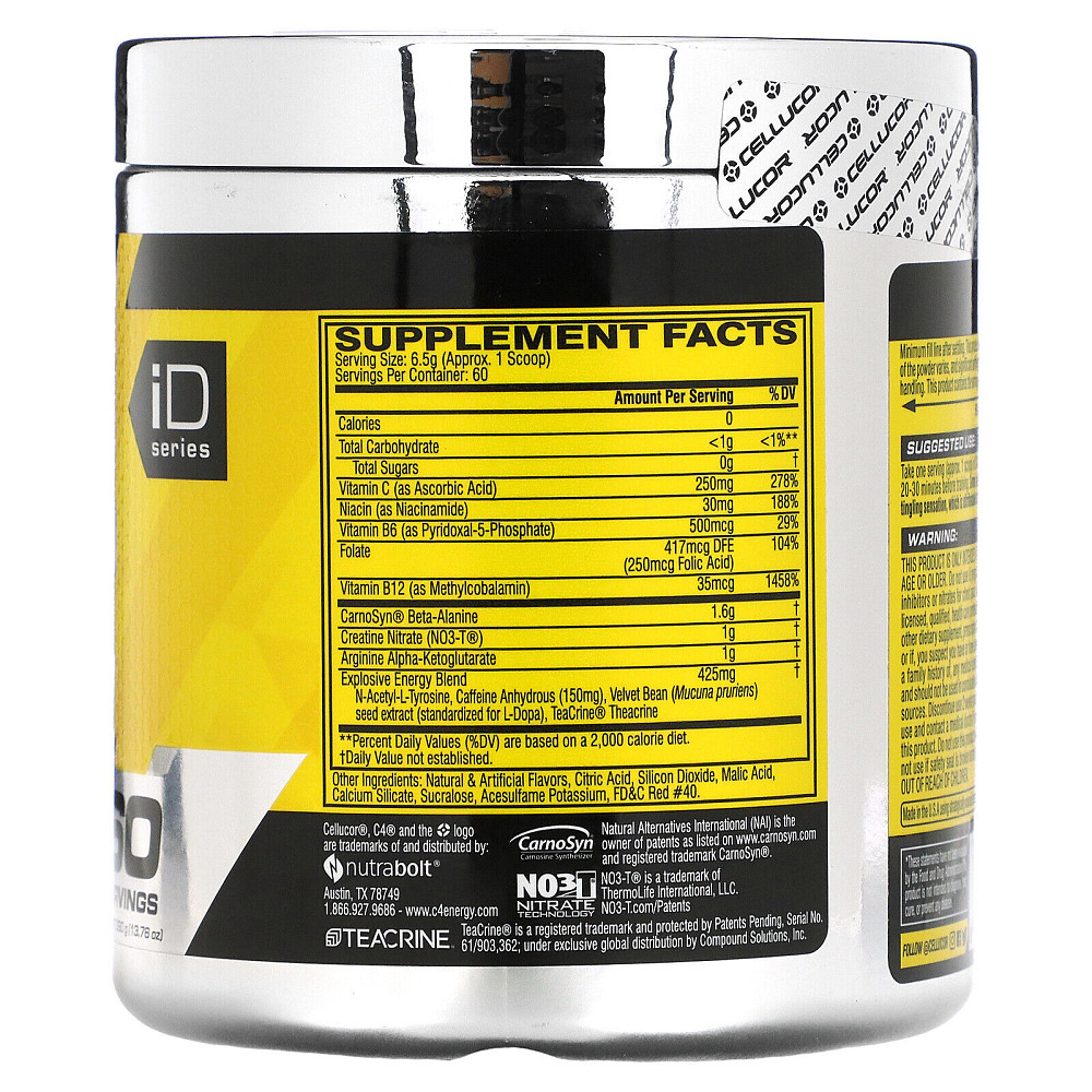 Передтренувальний комплекс Cellucor INT C4 30 serv 190 gram (Orange Burst) Луцьк - фото 2