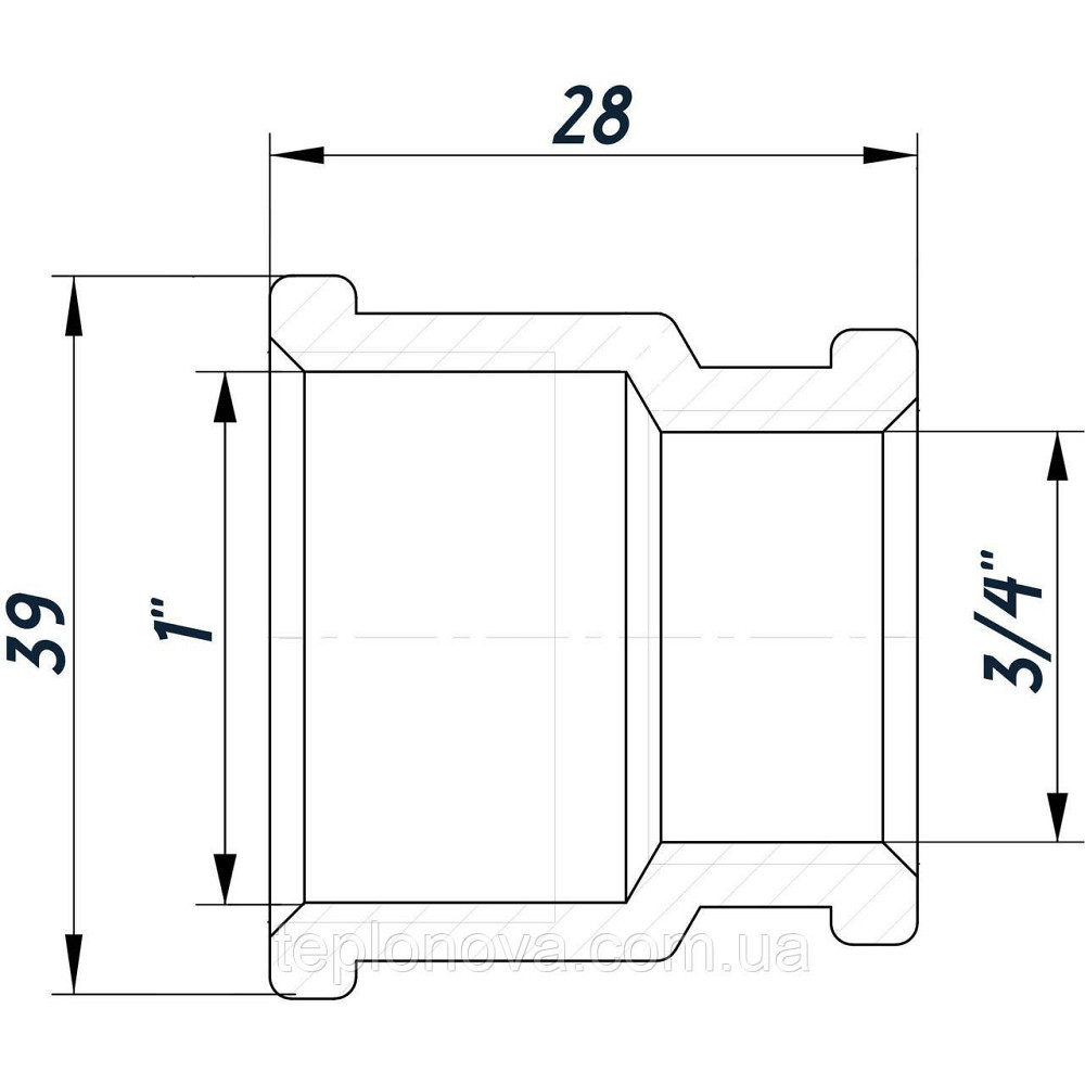 Муфта редукционная 1″х3/4″ВВ нержавеющая SM541S OPTIMUM Черновцы - изображение 3