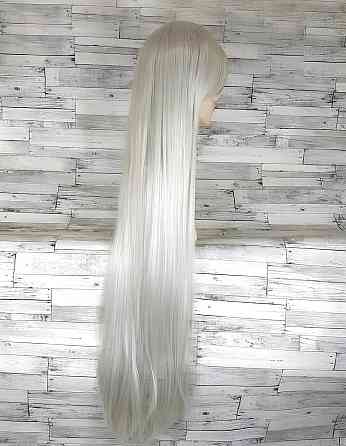 Довгі сірі перуки RESTEQ 100см, пряме волосся, перуки із високоякісних синтетичних термостійких волокон Київ