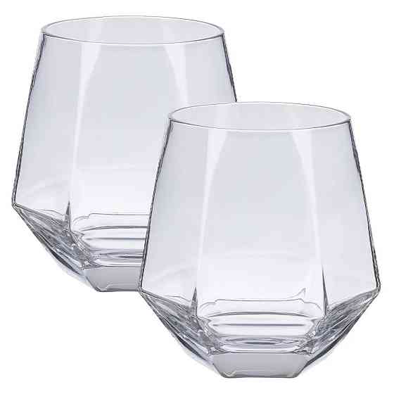 Набір пластикових склянок об'єм 350 мл - 6 шт «Діамант» для напоїв, міцні, прозорі, святкові Кам'янець-Подільський