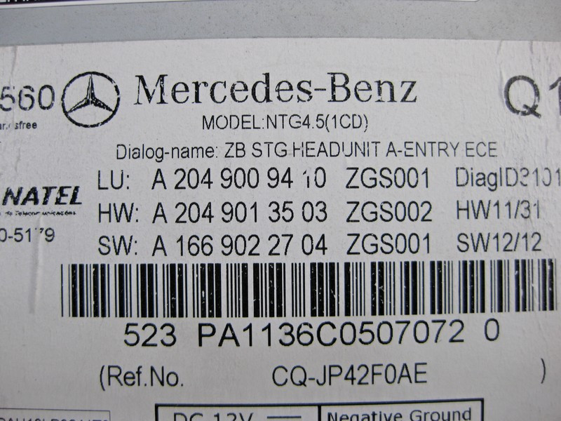 Mercedes-Benz  A2049009410 Аудіосистема Audio 20 C-Class W204 рестайл Одеса - фото 4