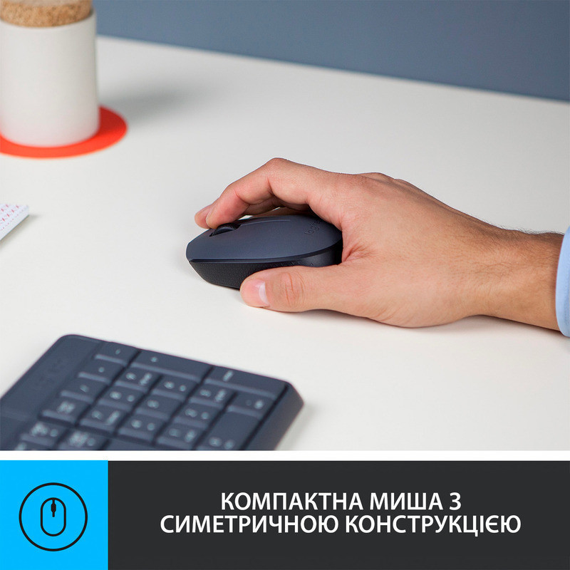 Комплект (клавіатура, миша) бездротовий Logitech MK235 Grey USB (920-007931) Сірий Харків - фото 3
