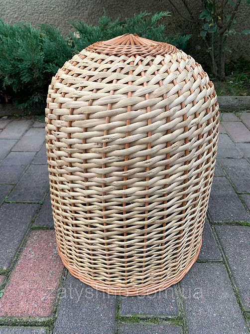 Світла плетена люстра з лози Київ - фото 1