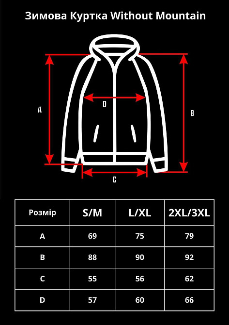 Чоловіча зимова куртка коротка чорна з капюшоном тепла Without Mountain XXL/3XL Одеса - фото 2