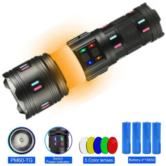 Тактический фонарь на аккумуляторе с юсб, Яркий тактический фонарик, Фонарь ручной с функцией зарядки FJ-65 Львов - изображение 1