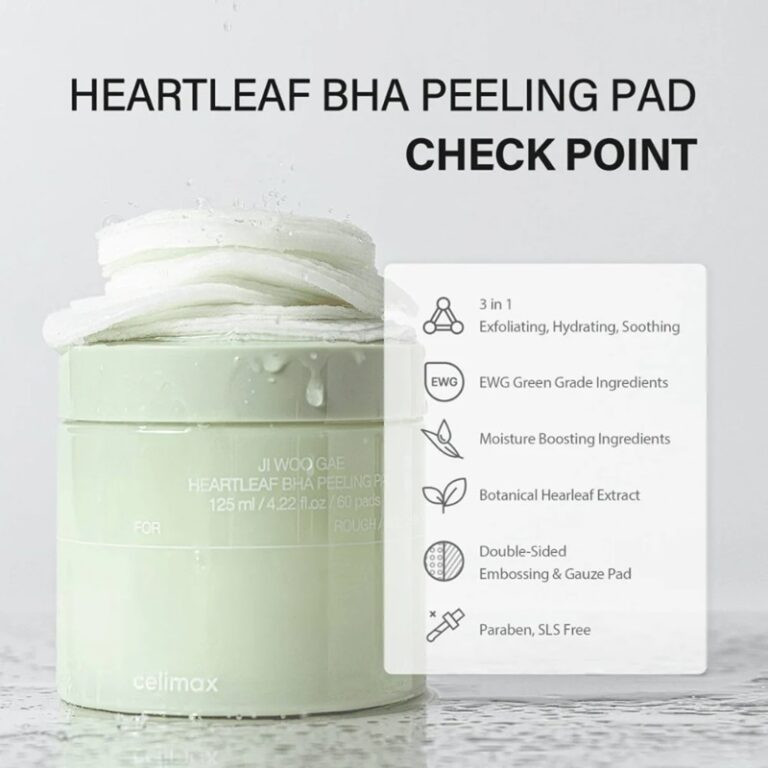Пилинг-педы с экстрактом хауттюйнии и BHA Ji Woo Gae Heartleaf Bha Peeling Pad Celimax 60 шт Киев - изображение 4
