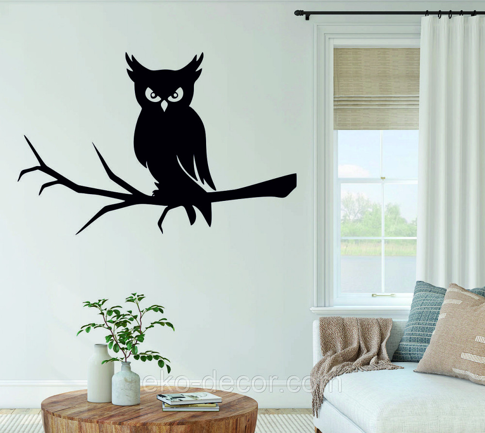 Декоративное настенное Панно «Сова», Декор на стену 110*72 см, Черный Киев - изображение 4