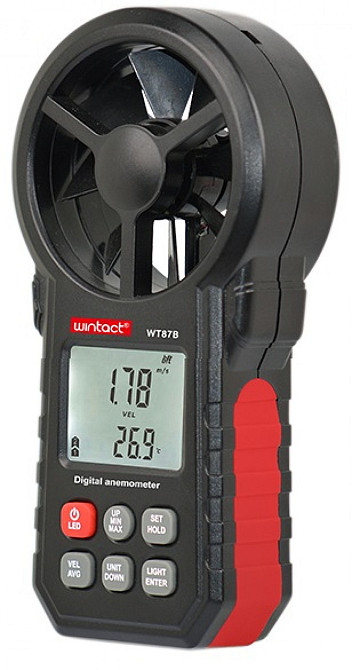 Анемометр крильчастий USB, Bluetooth 0,3-30 м/с, -10-45 °C WINTACT WT87B Одеса - фото 2