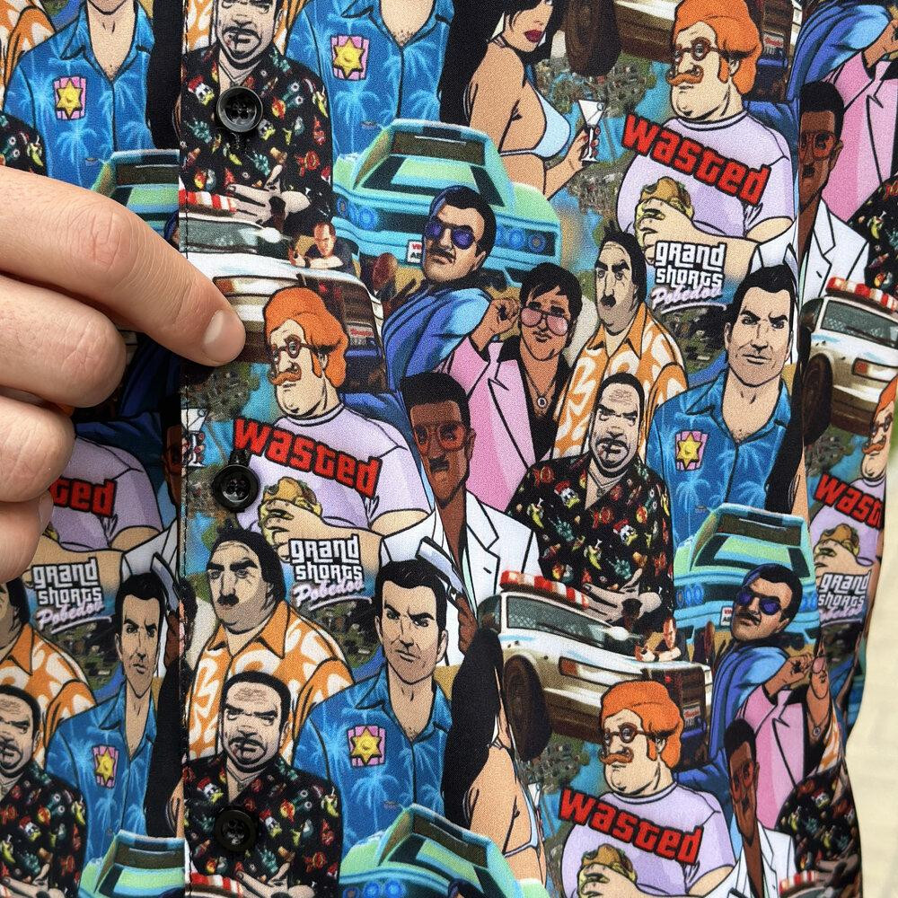 Пляжная мужская рубашка с принтом Pobedov Dejavu GTA Киев - изображение 6