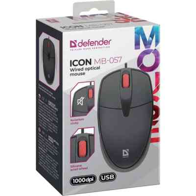 Мишка Defender Icon MB-057 USB Black (52057) Вінниця